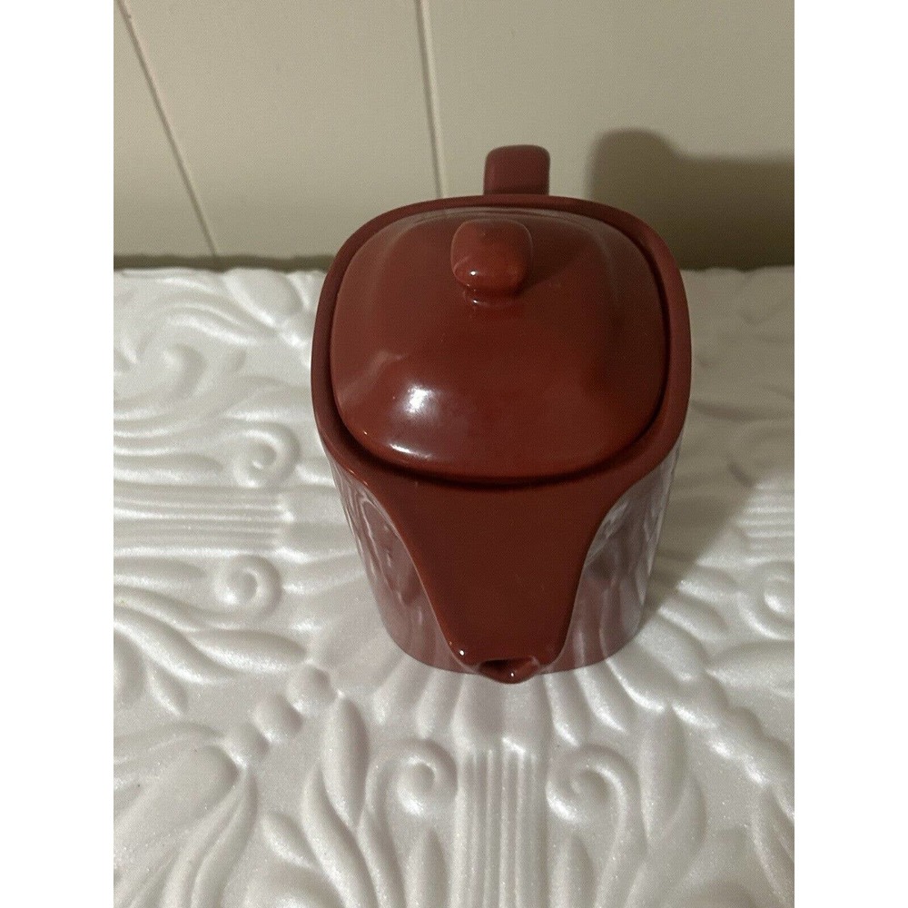 Beautiful California Pantry Tea Pot Dark Red 2013 Square Bottom Modern